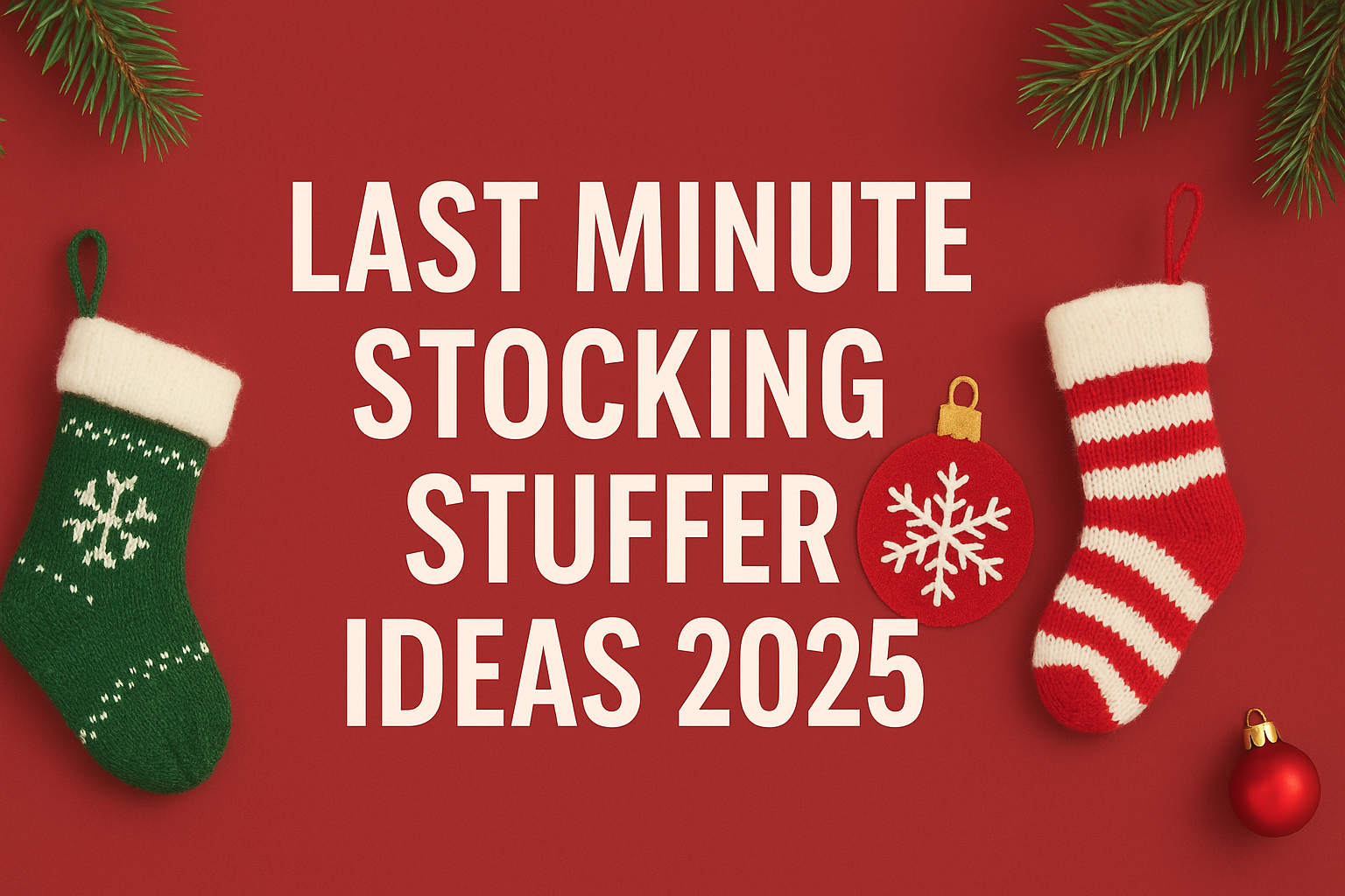 Last minute stocking stuffer ideas for Christmas 2025 featuring festive holiday stockings